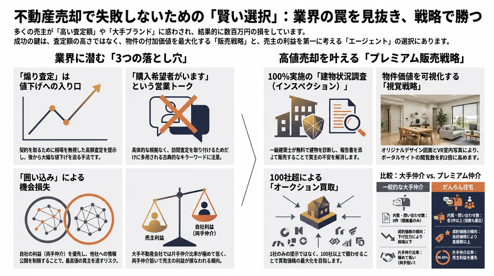 西天満エリアの不動産を高く売るための秘訣はだんらん住宅”